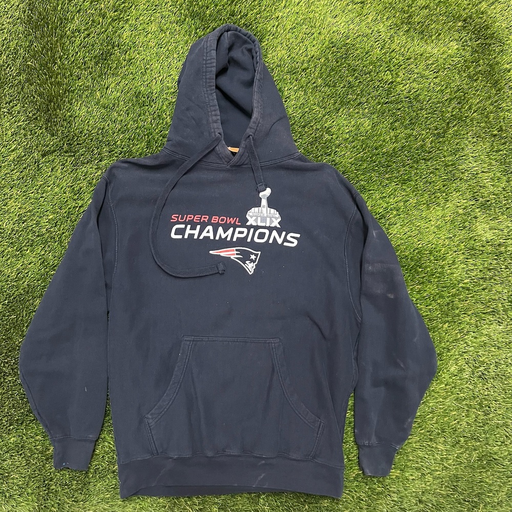 New England Patriots Super Bowl XLIX Champions Hoodie - Navy - Size Large